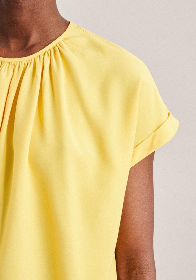 korte arm Leinwandbindung Shirtblouse in Geel |  Seidensticker Onlineshop