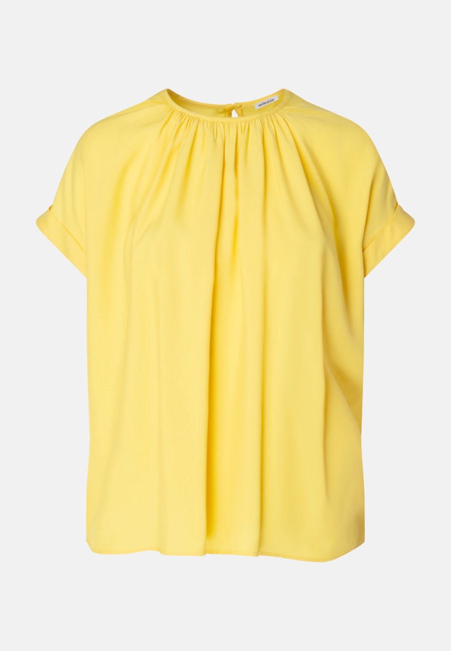 Rundhals Shirtbluse Regular in Gelb |  Seidensticker Onlineshop