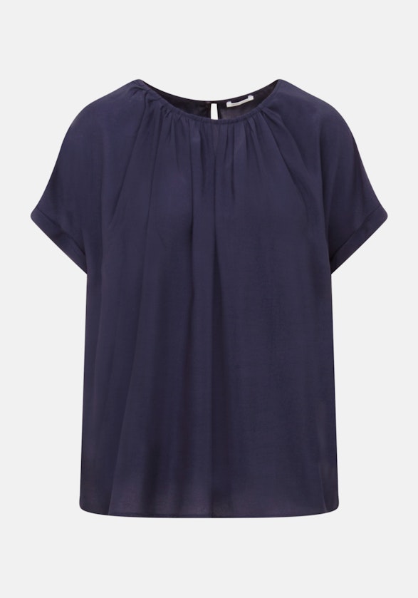 Short sleeve Plain weave Shirt Blouse in Dark Blue |  Seidensticker Onlineshop