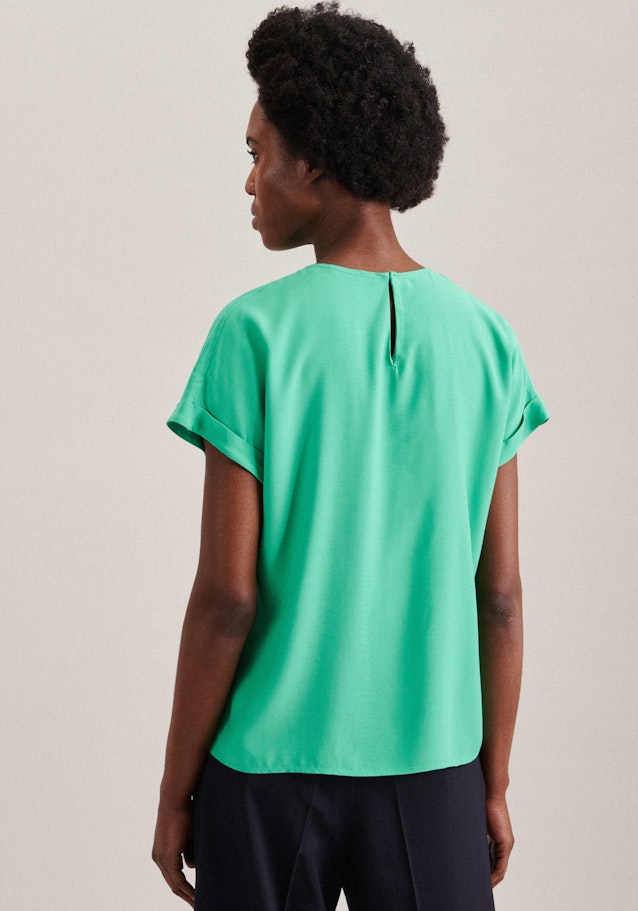 korte arm Leinwandbindung Shirtblouse in Groen | Seidensticker Onlineshop