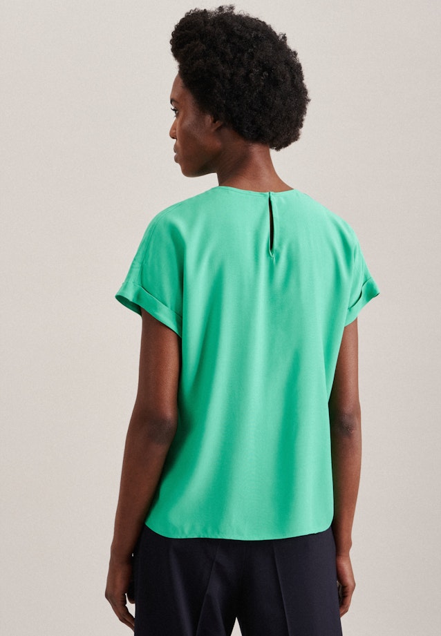 korte arm Leinwandbindung Shirtblouse in Groen | Seidensticker Onlineshop