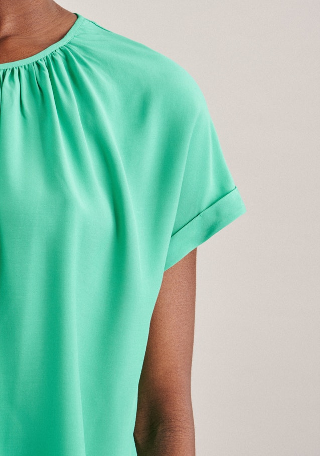 Short sleeve Plain weave Shirt Blouse in Green |  Seidensticker Onlineshop