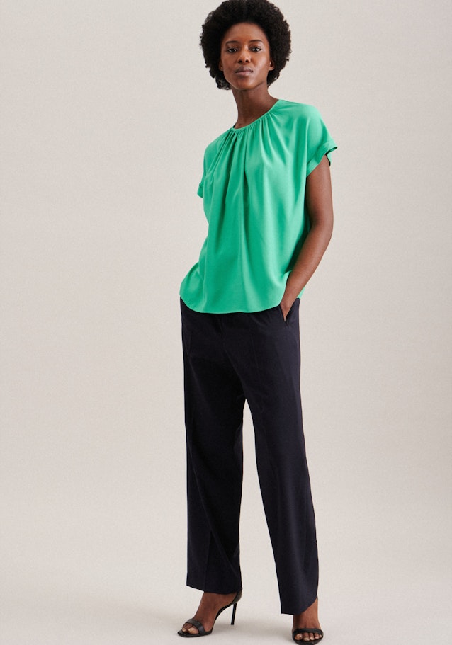 Kurzarm Leinwandbindung Shirtbluse in Grün |  Seidensticker Onlineshop