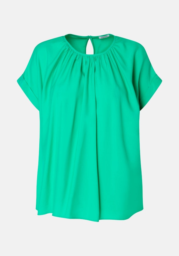 korte arm Leinwandbindung Shirtblouse in Groen |  Seidensticker Onlineshop