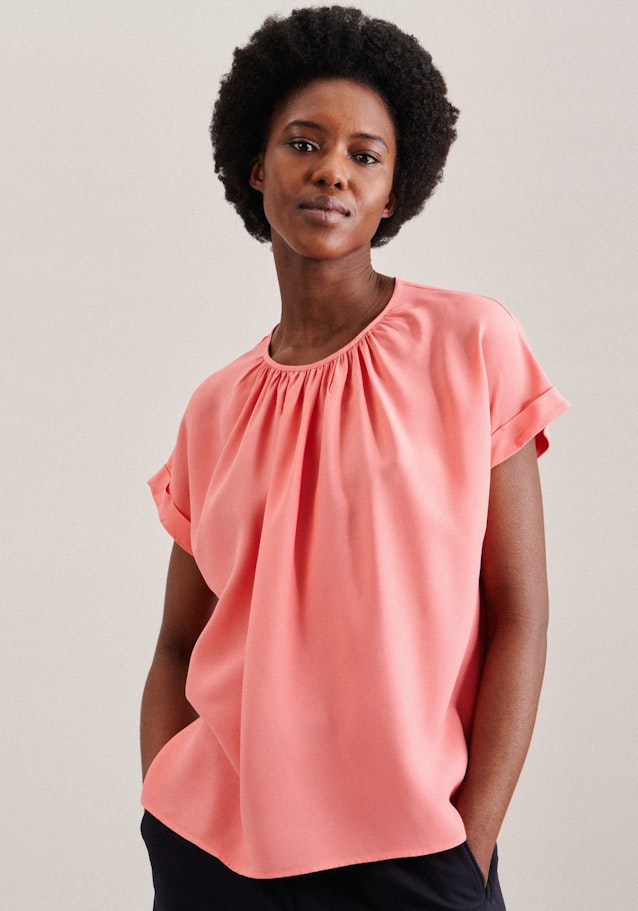korte arm Leinwandbindung Shirtblouse in Roze/Pink | Seidensticker Onlineshop