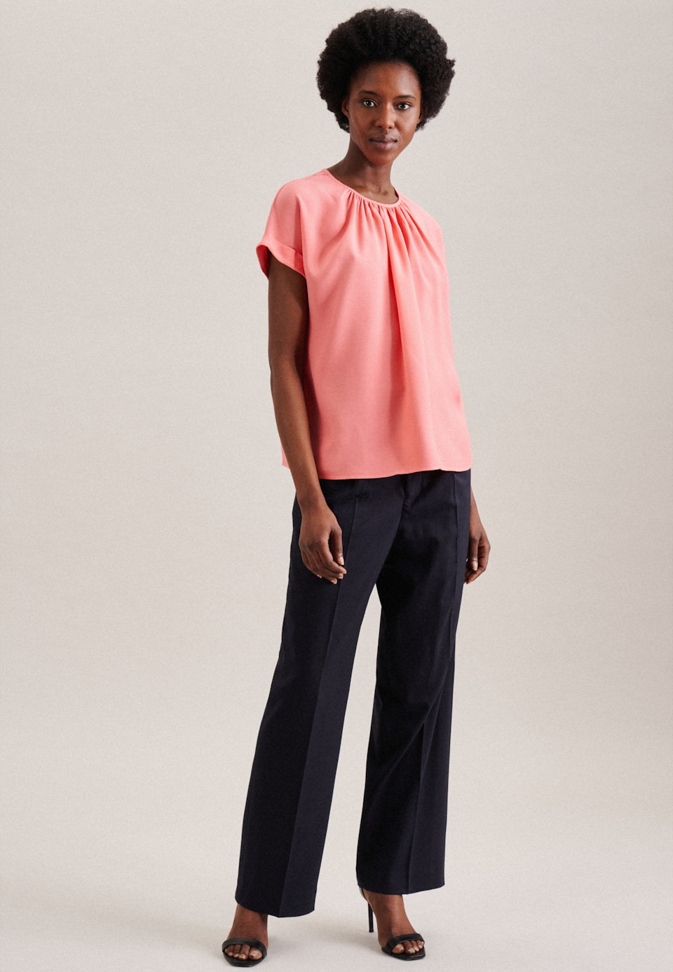 Rundhals Shirtbluse Regular in Rosa/Pink |  Seidensticker Onlineshop