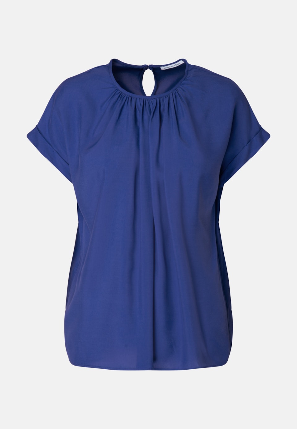 Rundhals Shirtbluse Regular in Mittelblau |  Seidensticker Onlineshop