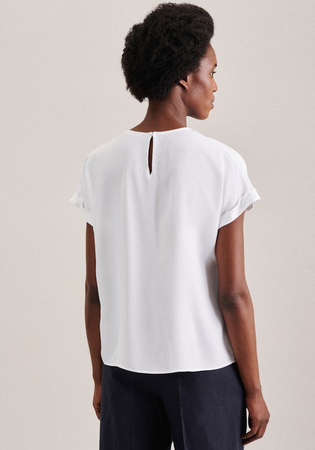 Short sleeve Plain weave Shirt Blouse in White | Seidensticker Onlineshop