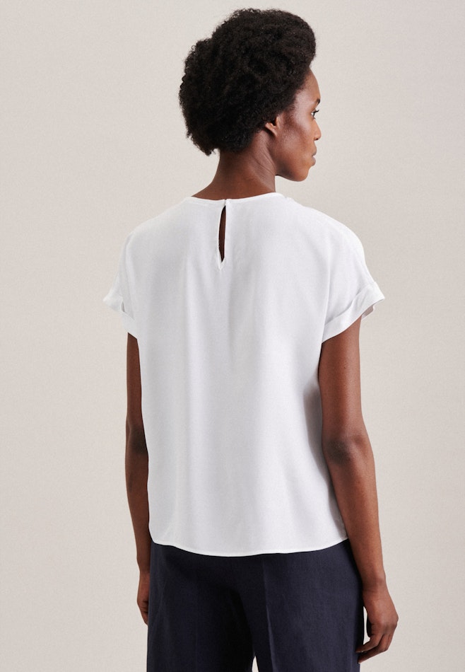Short sleeve Plain weave Shirt Blouse in White | Seidensticker Onlineshop