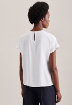 Short sleeve Plain weave Shirt Blouse in White |  Seidensticker Onlineshop