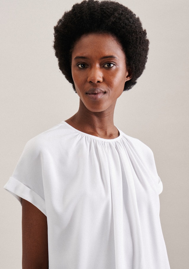 Short sleeve Plain weave Shirt Blouse in White |  Seidensticker Onlineshop