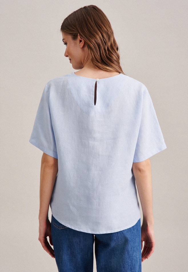 Short sleeve Linen Shirt Blouse in Light Blue | Seidensticker online shop