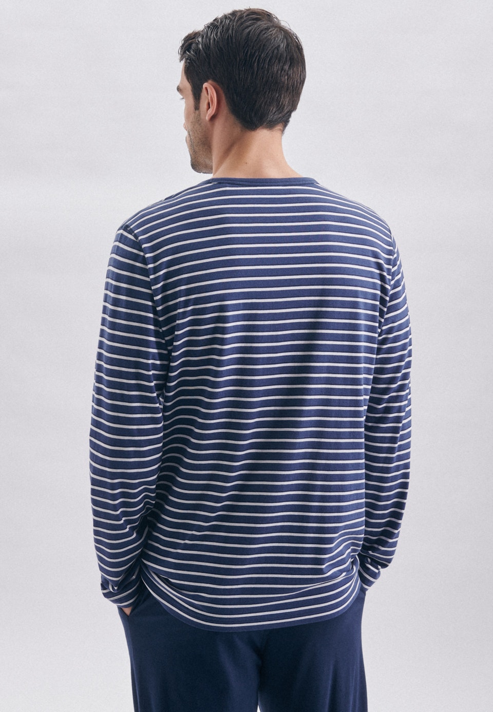 Pyjama Oberteil aus Baumwollmischung in Mittelblau |  Seidensticker Onlineshop