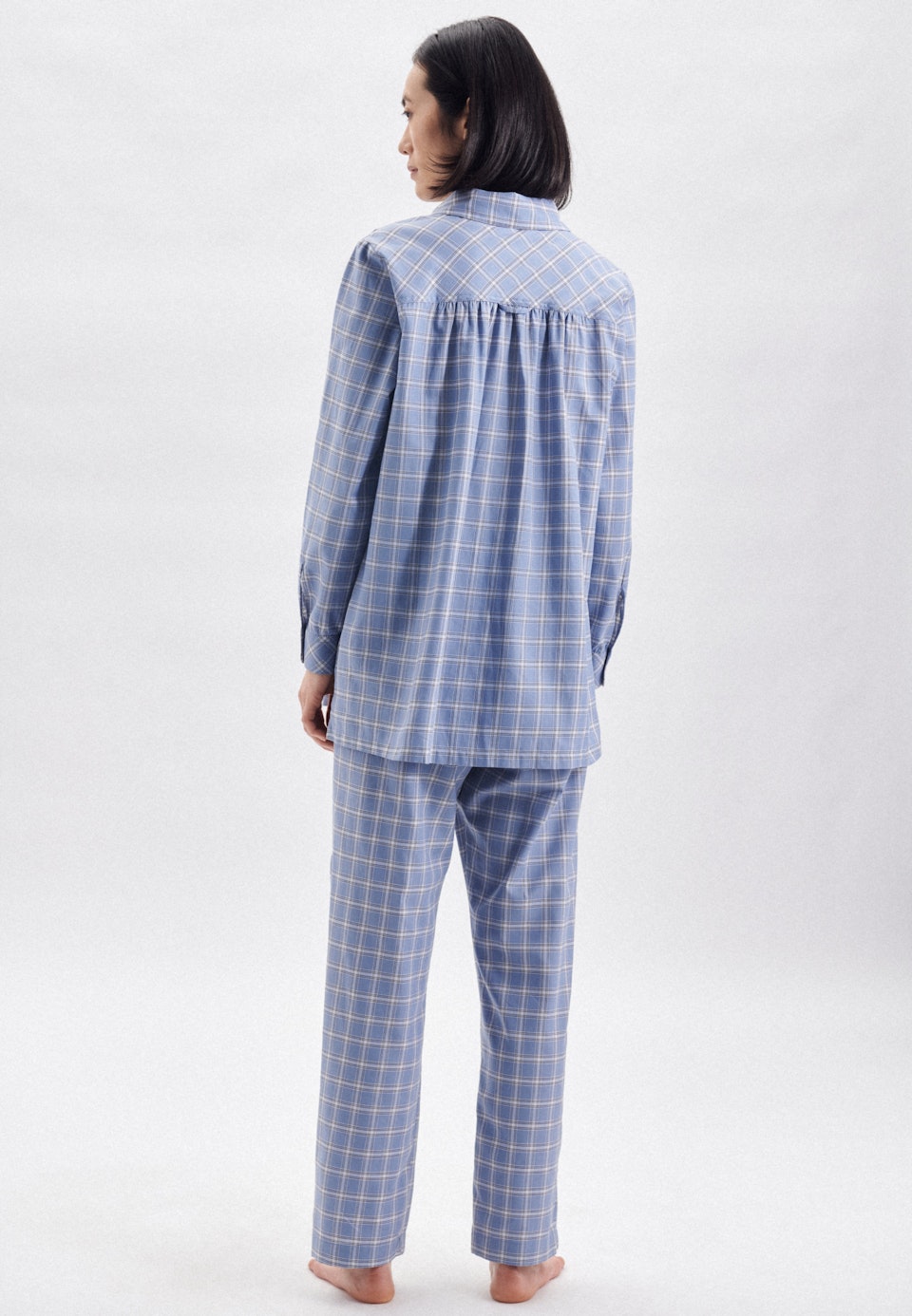 Pyjama aus 100% Baumwolle in Mittelblau |  Seidensticker Onlineshop