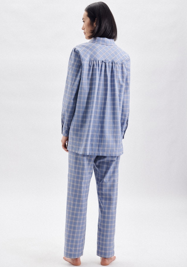 Pyjama Regular Manche Longue À Revers in Bleu Moyen |  Seidensticker Onlineshop