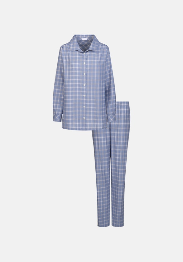 Pyjama Regular Manche Longue À Revers in Bleu Moyen |  Seidensticker Onlineshop