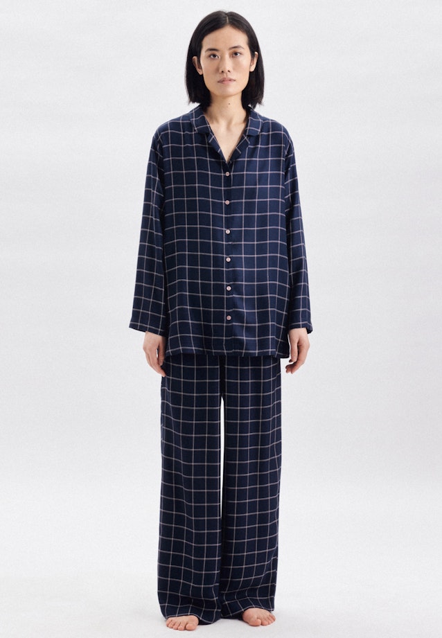 Pyjama Regular Manche Longue À Revers in Bleu Foncé |  Seidensticker Onlineshop