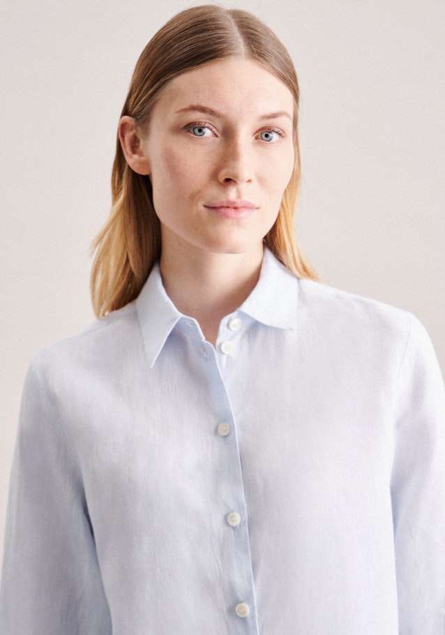 lange Arm Linnen Shirtblouse in Lichtblauw |  Seidensticker Onlineshop