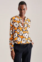 Stand collar blouse Print in Orange |  Seidensticker Onlineshop