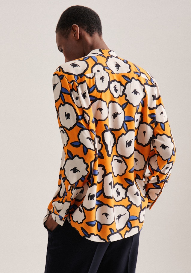 Long sleeve Crepe Stand-Up Blouse in Orange | Seidensticker Onlineshop