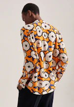 Stand collar blouse Print in Orange |  Seidensticker Onlineshop