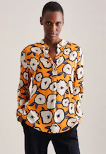 Stand collar blouse Print in Orange |  Seidensticker Onlineshop