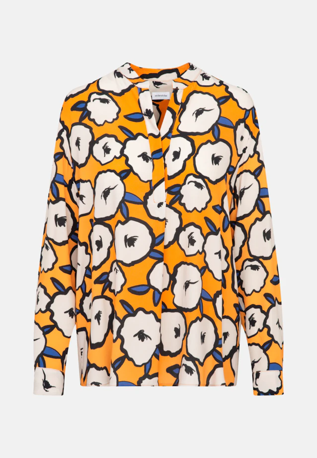 Stand collar blouse Print in Orange |  Seidensticker Onlineshop
