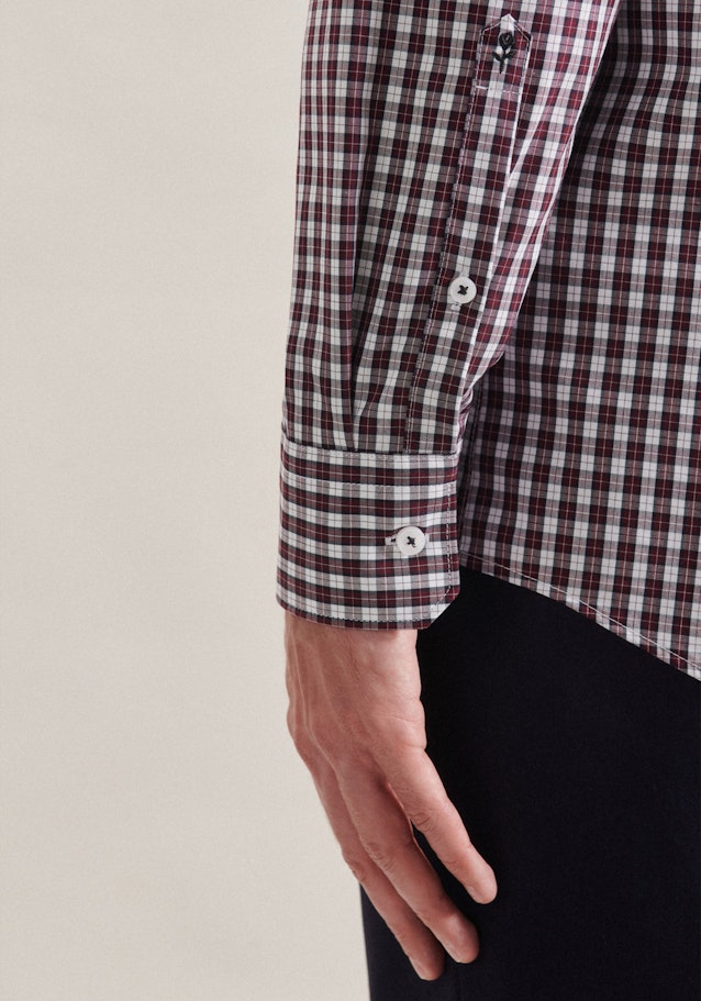Bügelfreies Popeline Business Hemd in Comfort mit Button-Down-Kragen in Rot |  Seidensticker Onlineshop