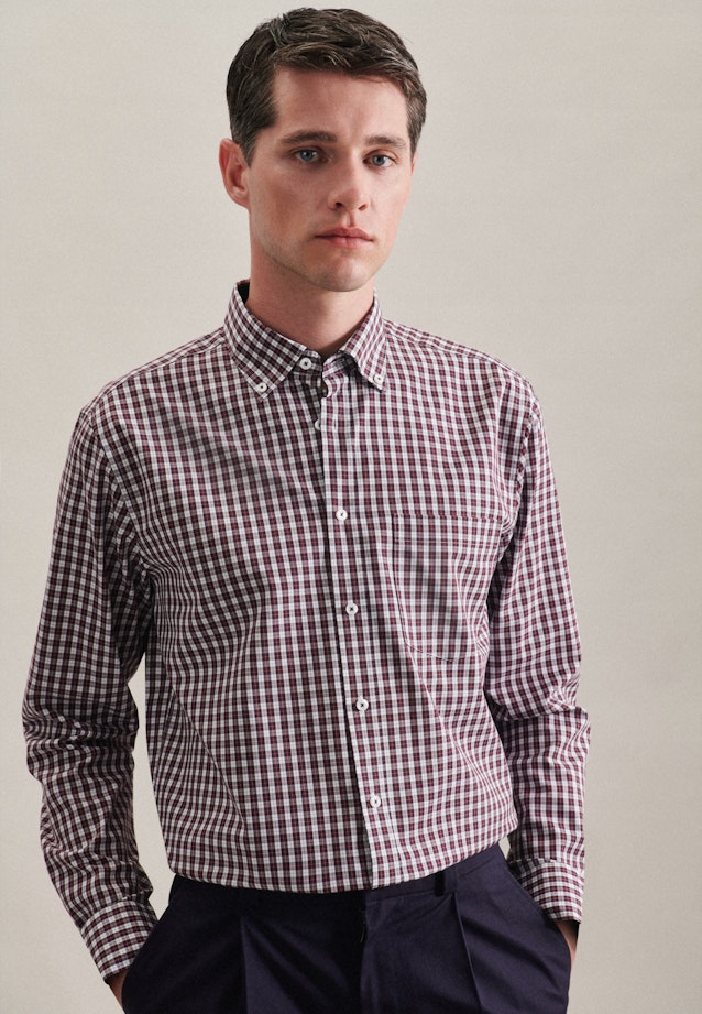 Comfort Business shirt Check in Red |  Seidensticker Onlineshop