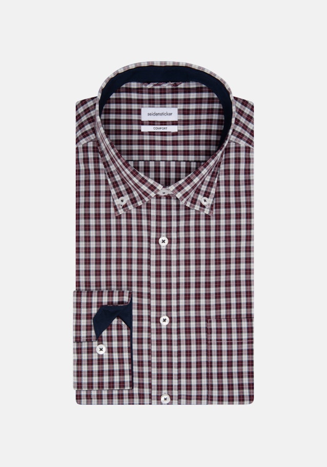 Non-iron Popeline Business overhemd in Comfort with Button-Down-Kraag in Rood |  Seidensticker Onlineshop