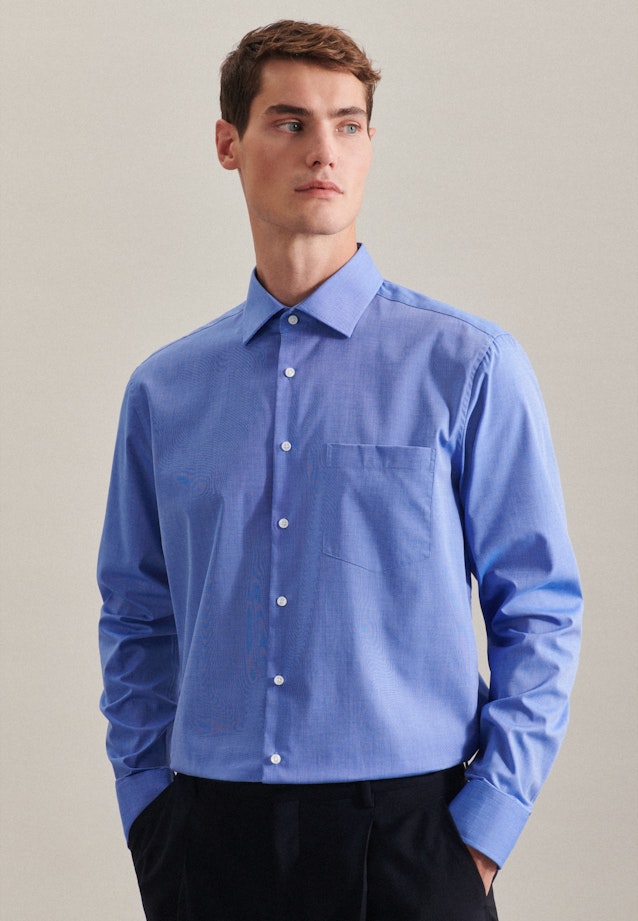 Non-iron Fil a fil Business Shirt in Comfort with Kent-Collar in Light Blue |  Seidensticker Onlineshop
