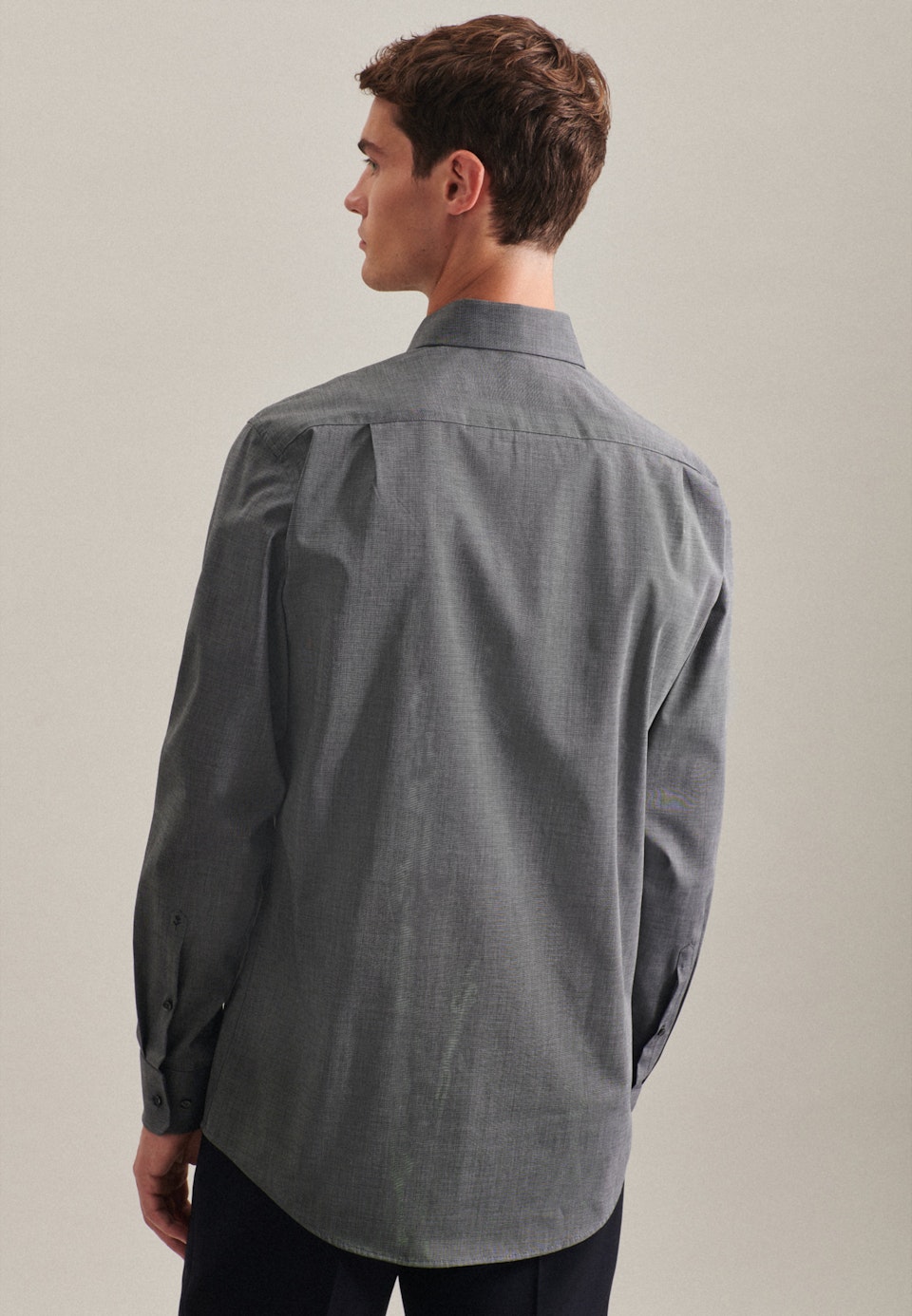 Bügelfreies Fil a fil Business Hemd in Comfort mit Kentkragen in Grau |  Seidensticker Onlineshop