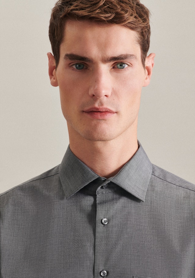 Non-iron Fil a fil Business Shirt in Comfort with Kent-Collar in Grey |  Seidensticker Onlineshop