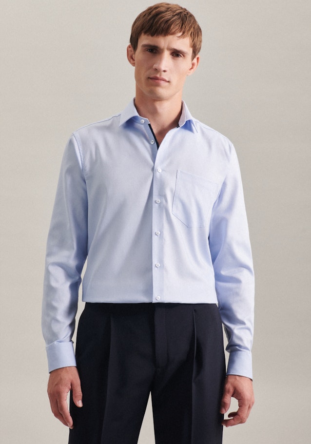 Non-iron Structure Business Shirt in Comfort with Kent-Collar in Light Blue | Seidensticker Onlineshop