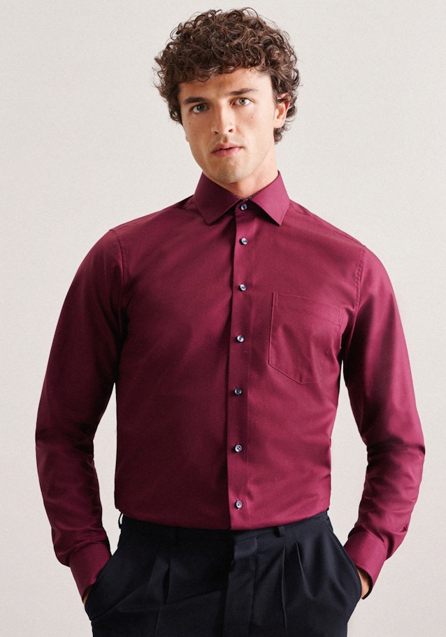 Non-iron Poplin Business Shirt in Comfort with Kent-Collar in Red | Seidensticker Onlineshop