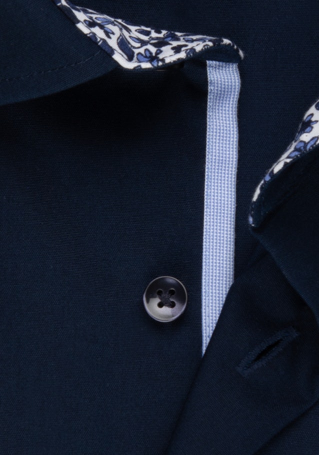 Non-iron Poplin Business Shirt in Comfort with Kent-Collar in Dark Blue |  Seidensticker Onlineshop