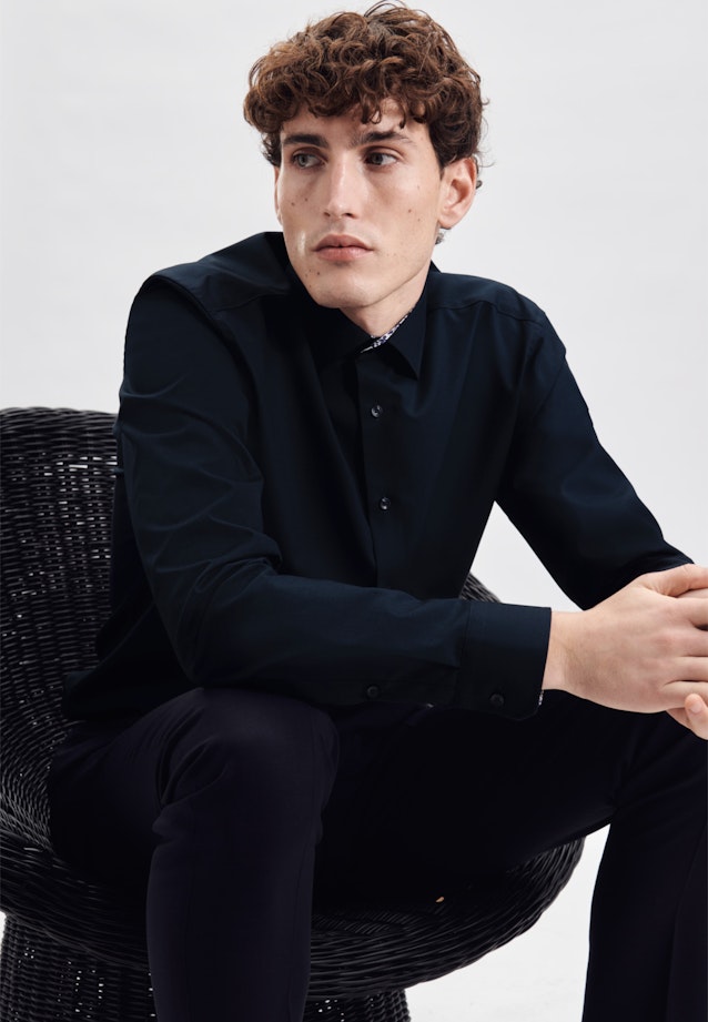 Comfort Business shirt Uni in Dark Blue |  Seidensticker Onlineshop