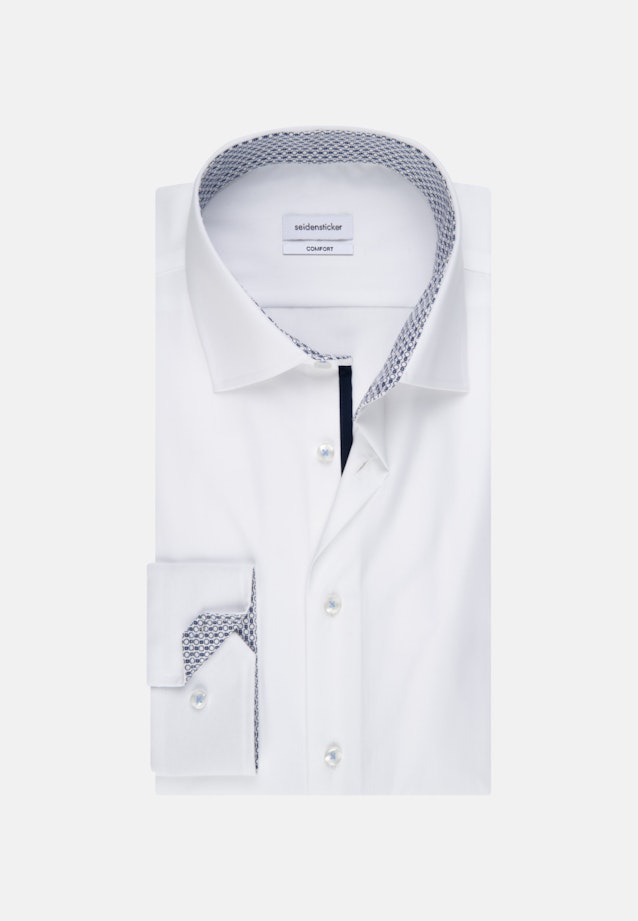 Non-iron Popeline Business overhemd in Comfort with Kentkraag in Wit |  Seidensticker Onlineshop