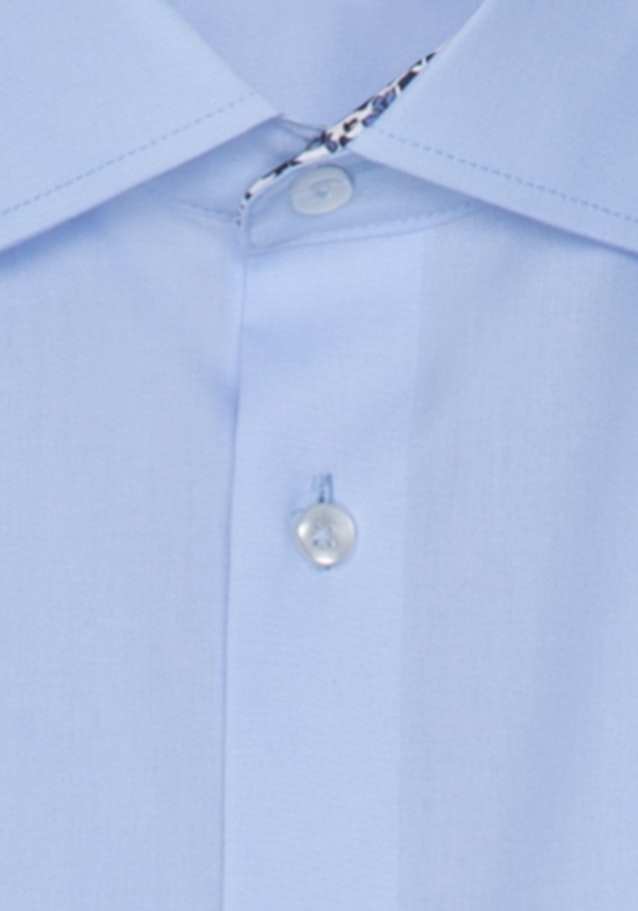 Non-iron Popeline Business overhemd in Comfort with Kentkraag in Middelmatig Blauw |  Seidensticker Onlineshop