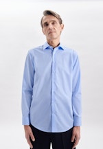 Non-iron Popeline Business overhemd in Comfort with Kentkraag in Middelmatig Blauw |  Seidensticker Onlineshop