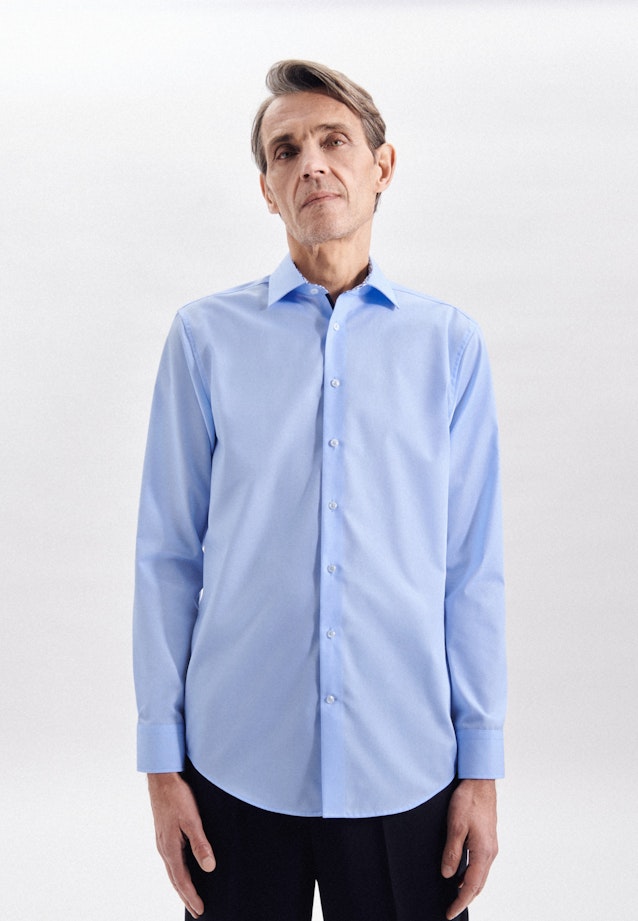 Comfort Chemise d'affaires Uni in Bleu Moyen |  Seidensticker Onlineshop