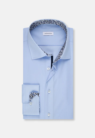 Comfort Business Hemd Uni in Mittelblau |  Seidensticker Onlineshop
