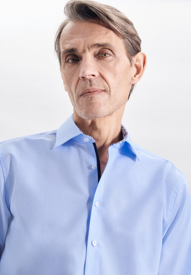 Comfort Chemise d'affaires Uni in Bleu Moyen |  Seidensticker Onlineshop