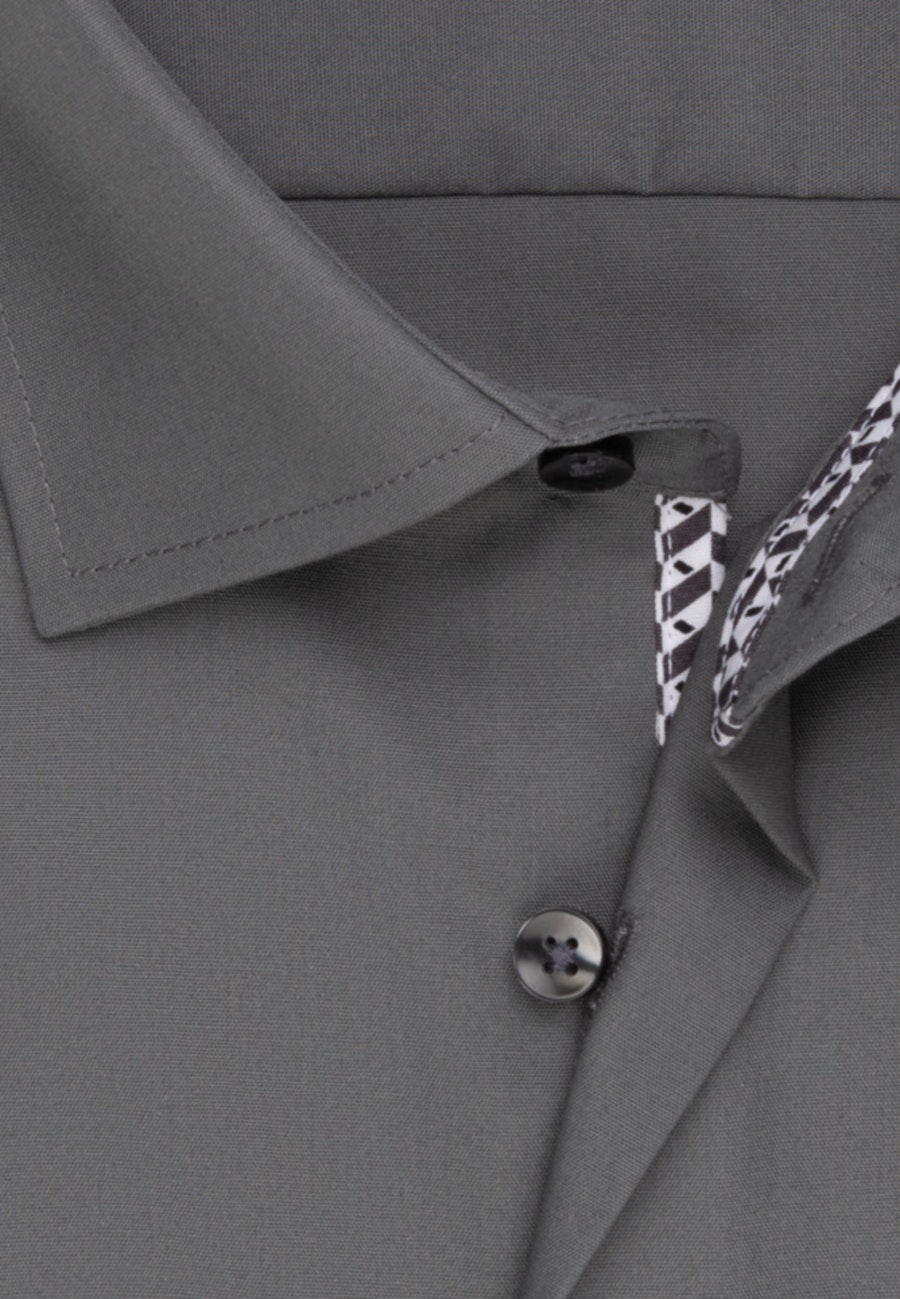 Bügelfreies Popeline Business Hemd in Comfort mit Kentkragen in Grau |  Seidensticker Onlineshop