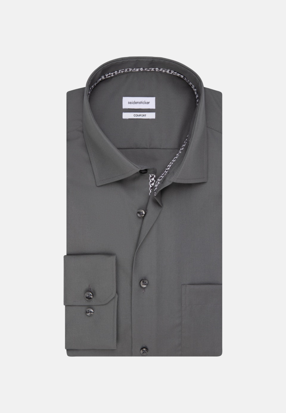 Bügelfreies Popeline Business Hemd in Comfort mit Kentkragen in Grau |  Seidensticker Onlineshop