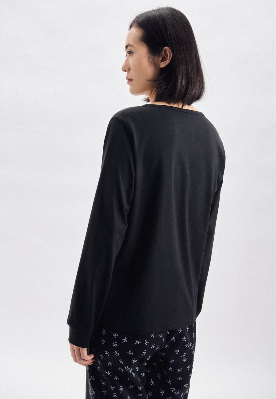 Pyjama Oberteil aus Baumwollmischung in Schwarz |  Seidensticker Onlineshop