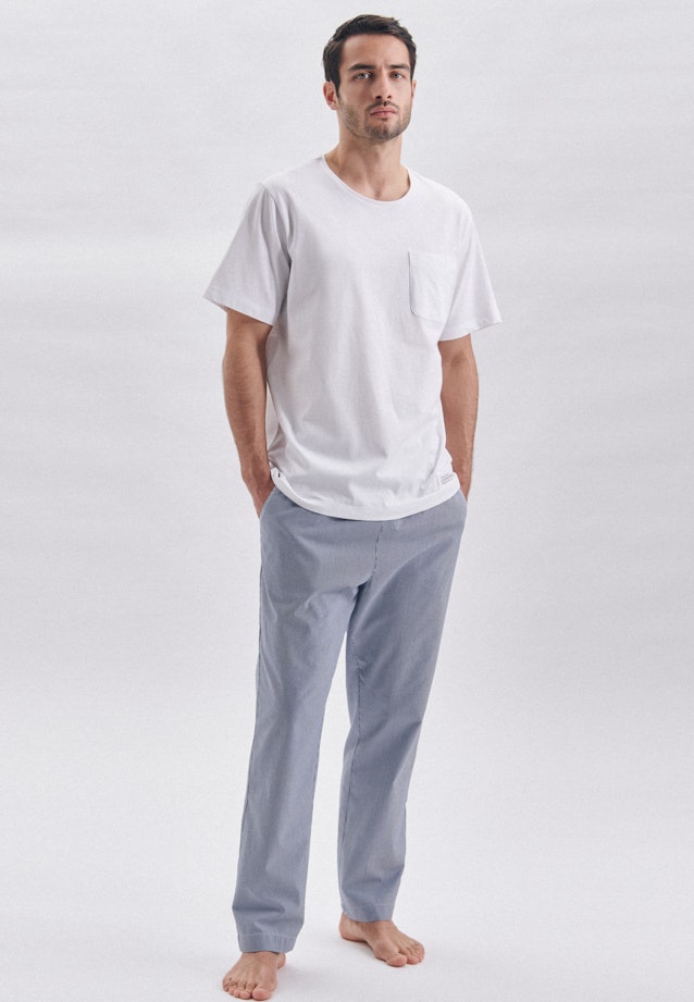 Regular Pyjamahose Druck in Mittelblau |  Seidensticker Onlineshop
