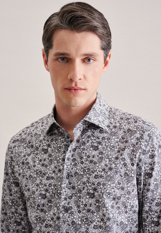 Business Shirt in X-Slim with Kent-Collar in Grey | Seidensticker Onlineshop