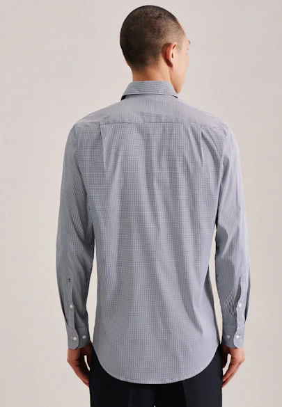 Regular Performance-Hemd Karo in Dunkelblau |  Seidensticker Onlineshop