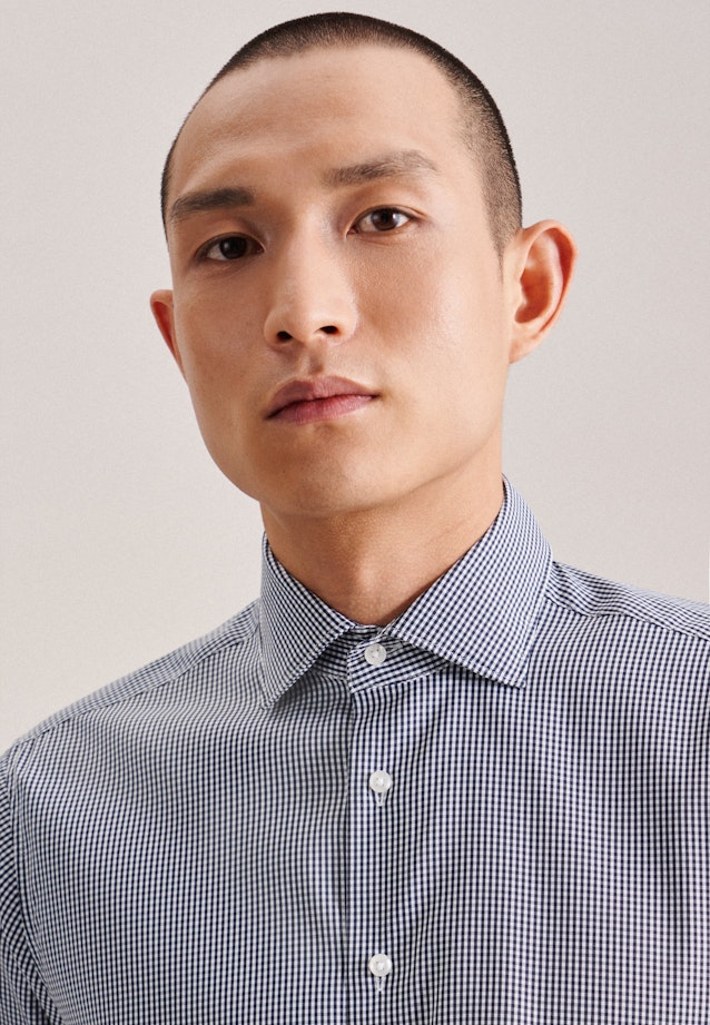 Regular Performance shirt Check in Dark Blue |  Seidensticker Onlineshop